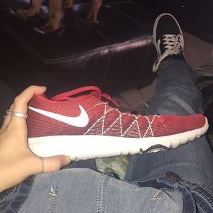 Red Nike shoes